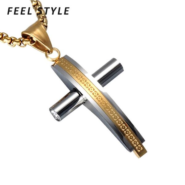 pendant necklaces vintage bending arc cross pendants stainless steel stick collier for male religious jewelry, Silver
pendant necklaces vintage bending arc cross pendants stainless steel stick collier for male religious jewelry, Silver