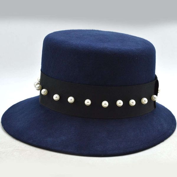 woolen new flat british wool felt fashion jazz big brim hat, Blue;gray 
woolen new flat british wool felt fashion jazz big brim hat, Blue;gray