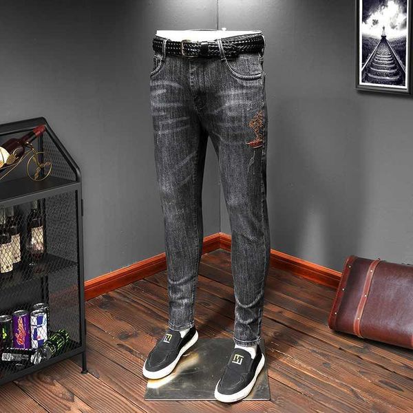 men's quality jean embroidery jeans fashion letters black ripped distressed denim long pants high street fashion1, Blue
men's quality jean embroidery jeans fashion letters black ripped distressed denim long pants high street fashion1, Blue