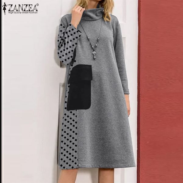 2020 women knee length dress zanzea ladies turtleneck vestidos autumn patchwork sundress plus size 5xl casual long sleeve robe y0118, Black;gray
2020 women knee length dress zanzea ladies turtleneck vestidos autumn patchwork sundress plus size 5xl casual long sleeve robe y0118, Black;gray
