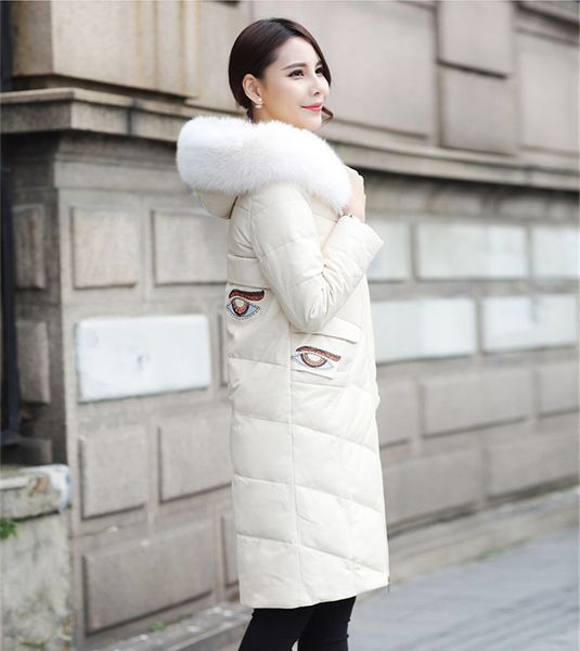 2021 new leather down woman's warm winter coat fake fox fur collar with hood women's jacket wxf204 1u1z, Black
2021 new leather down woman's warm winter coat fake fox fur collar with hood women's jacket wxf204 1u1z, Black
