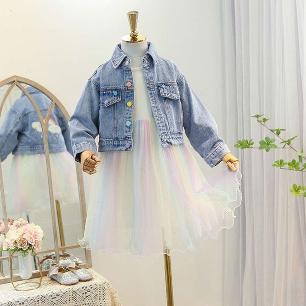 spring wtern girls' sle suit, 2021 new drs, denim coat, fashionable children's two piece suit, Red;yellow
spring wtern girls' sle suit, 2021 new drs, denim coat, fashionable children's two piece suit, Red;yellow
