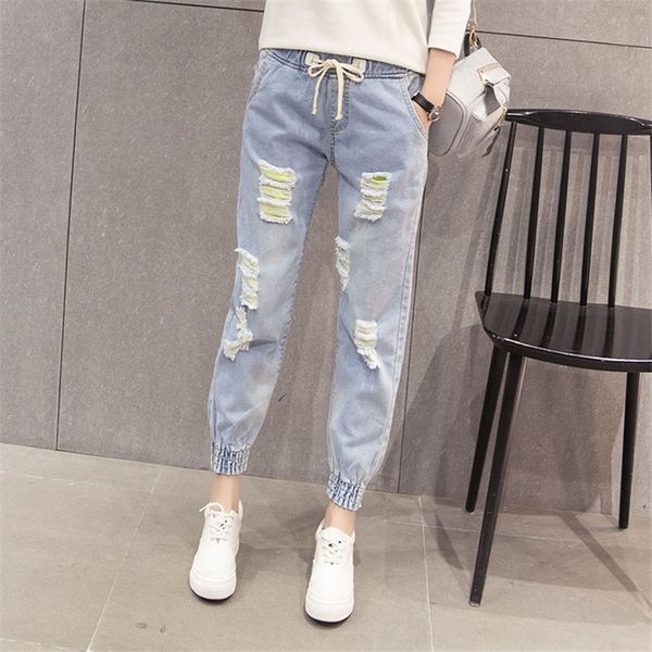 2021 new woman elastic waist ripped holes denim streetwear casual loose fashion vintage harem jeans pants y357 1pkp, Blue
2021 new woman elastic waist ripped holes denim streetwear casual loose fashion vintage harem jeans pants y357 1pkp, Blue