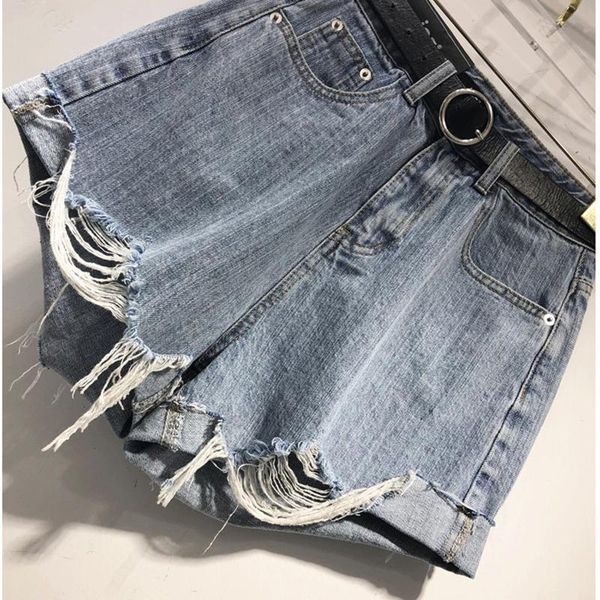 2020 summer fashion girls short jeans high waist wide frayed hem vintage washed denim shorts real ps no belt, Blue
2020 summer fashion girls short jeans high waist wide frayed hem vintage washed denim shorts real ps no belt, Blue