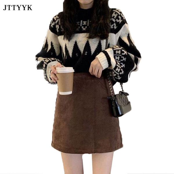 women's sweaters autumn loose retro knitted sweater womens short pullover long-sleeve winter thick casual o neck bottoming women, White;black
women's sweaters autumn loose retro knitted sweater womens short pullover long-sleeve winter thick casual o neck bottoming women, White;black