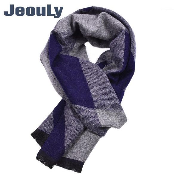 new 2020 style in europe and the fall and winter to keep warm the diamond lattice double-sided tassel woven scarf1, Blue;gray 
new 2020 style in europe and the fall and winter to keep warm the diamond lattice double-sided tassel woven scarf1, Blue;gray