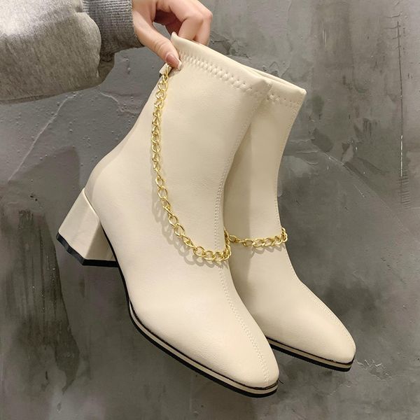 2021 the new trend metal leather women's stylish toe square foot heels ankle boots elastic ladies winter womens shoes rmhh, Black
2021 the new trend metal leather women's stylish toe square foot heels ankle boots elastic ladies winter womens shoes rmhh, Black