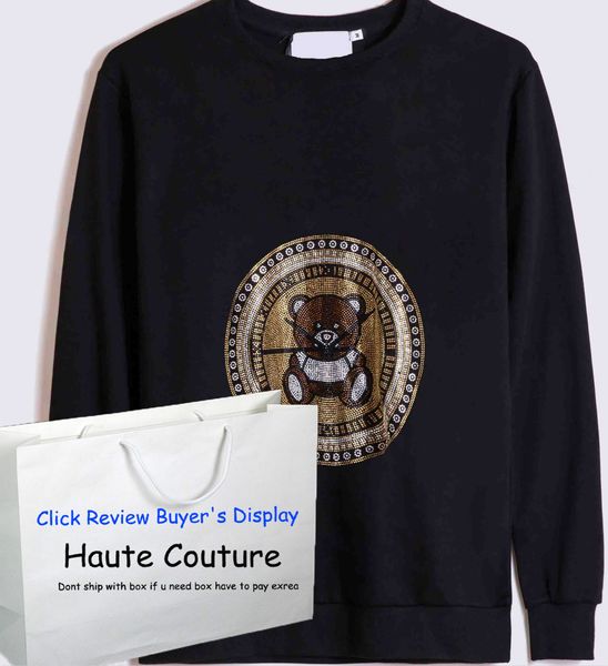 mens new hoodies fashion 2020 bear pattern with sequins printed trendy hiphop boys pullovers haute couture jumpers sale, Black
mens new hoodies fashion 2020 bear pattern with sequins printed trendy hiphop boys pullovers haute couture jumpers sale, Black