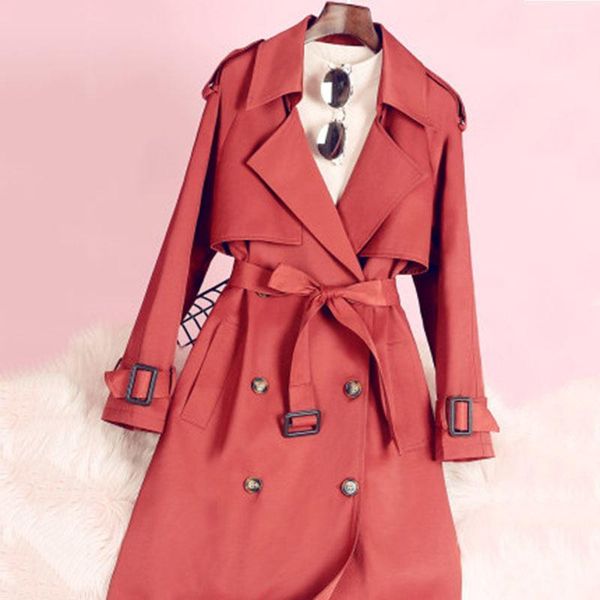 women's trench coats fashion atmospheric windbreaker women autumn mid-length british wind korean loose ladies thench coat belt double-b, Tan;black
women's trench coats fashion atmospheric windbreaker women autumn mid-length british wind korean loose ladies thench coat belt double-b, Tan;black