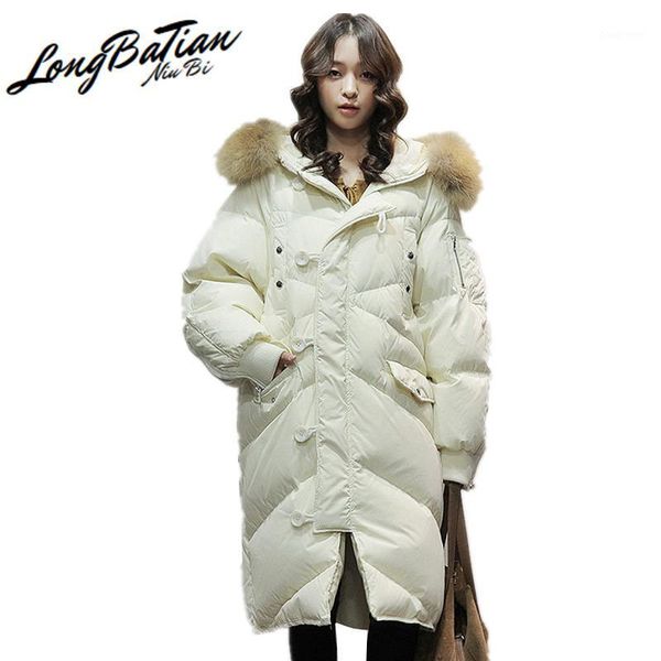 korean style 2020 winter womens jacket oversize 20% duck down coat women long large real raccoon fur hooded 71014201, Black 
korean style 2020 winter womens jacket oversize 20% duck down coat women long large real raccoon fur hooded 71014201, Black