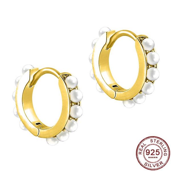hoop & huggie 100% 925 sterling silver classic pearl small earrings luxury fashion for women gold color ear jewelry gift, Golden;silver
hoop & huggie 100% 925 sterling silver classic pearl small earrings luxury fashion for women gold color ear jewelry gift, Golden;silver