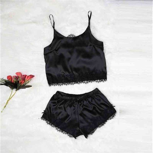 womens satin pijama set spaghetti strap lace applique cute cami and shorts silk pajama set comfy sleepwear, Black;red
womens satin pijama set spaghetti strap lace applique cute cami and shorts silk pajama set comfy sleepwear, Black;red