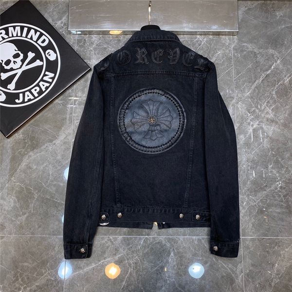 autumn winter 2020 ch crosin sanskrit back circle leather cross casual denim jacket men's and women's coats, Black
autumn winter 2020 ch crosin sanskrit back circle leather cross casual denim jacket men's and women's coats, Black