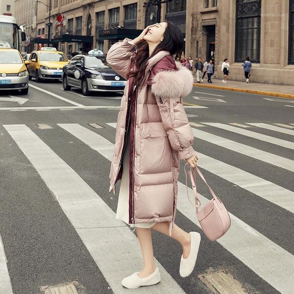 women's down & parkas women 2021 winter large natural fur hooded coat female 90% white duck jacket thick warm outerwear l7891, Black
women's down & parkas women 2021 winter large natural fur hooded coat female 90% white duck jacket thick warm outerwear l7891, Black