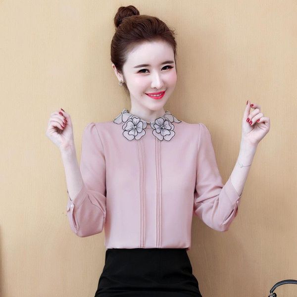 women's blouses & shirts women spring summer style chiffon lady casual stand collar flower blusas zz0828, White
women's blouses & shirts women spring summer style chiffon lady casual stand collar flower blusas zz0828, White