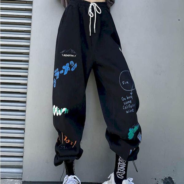 women's pants & capris plus fleece sweatpants hip hop winter loose-fitting feet thin wide-leg casual graffiti printing sports trouser, Black;white
women's pants & capris plus fleece sweatpants hip hop winter loose-fitting feet thin wide-leg casual graffiti printing sports trouser, Black;white