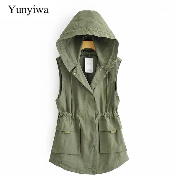 new 2020 women safari style pockets patch hooded vest jacket female elastic waist casual slim waistcoat outwear coats ct5151, Black;white
new 2020 women safari style pockets patch hooded vest jacket female elastic waist casual slim waistcoat outwear coats ct5151, Black;white
