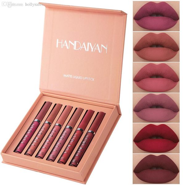 handaiyan 6pcs matte lipstick жидкокристаллического lip tint matte velvet увлажняющие продолжительный антипригарным кубок макияж красота губ
handaiyan 6pcs matte lipstick жидкокристаллического lip tint matte velvet увлажняющие продолжительный антипригарным кубок макияж красота губ