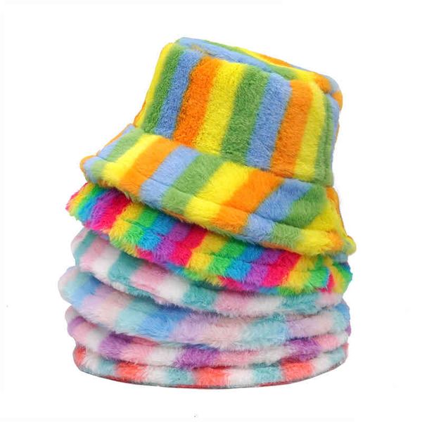 autumn winter faux fur rainbow striped womens bucket hats thick warm lady fluffy panama hats outdoor velvet fisherman, Blue;gray
autumn winter faux fur rainbow striped womens bucket hats thick warm lady fluffy panama hats outdoor velvet fisherman, Blue;gray