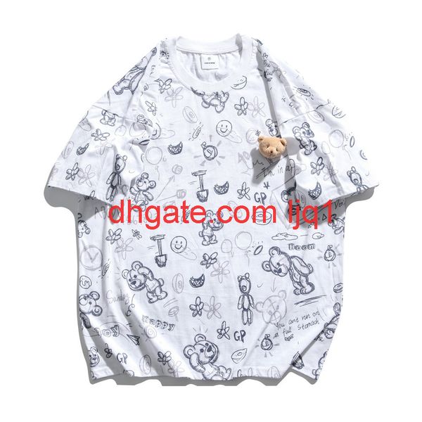 cartoon bear full print short sleeve t-shirt men's ins fashion brand round neck half sleeve bf harajuku fashion 5-sleeve, White;black
cartoon bear full print short sleeve t-shirt men's ins fashion brand round neck half sleeve bf harajuku fashion 5-sleeve, White;black