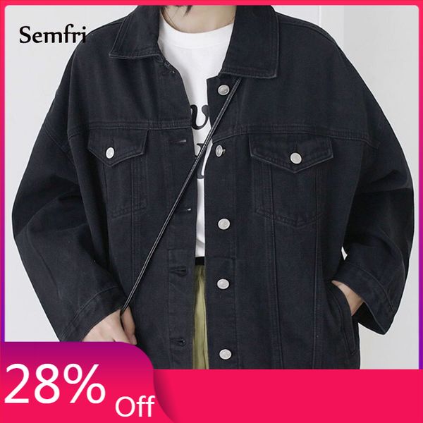 semfri black denim jacket women autumn winter jeans jacket coat casual harajuku streetwear korean clothes chaqueta mujer 201023, Black;brown
semfri black denim jacket women autumn winter jeans jacket coat casual harajuku streetwear korean clothes chaqueta mujer 201023, Black;brown