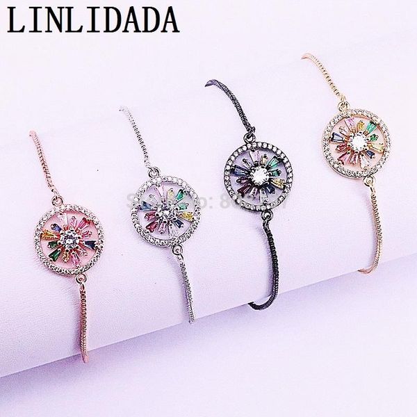 10pcs new fashion mix color round charm bracelet with multicolor crystal cz pave setting adjustable chain bracelets, Black
10pcs new fashion mix color round charm bracelet with multicolor crystal cz pave setting adjustable chain bracelets, Black