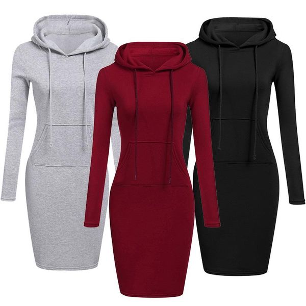 casual dresses fashion hooded drawstring fleeces long sleeve autumn winter warm dress women vestidos hoodies sweatshirt, Black;gray
casual dresses fashion hooded drawstring fleeces long sleeve autumn winter warm dress women vestidos hoodies sweatshirt, Black;gray