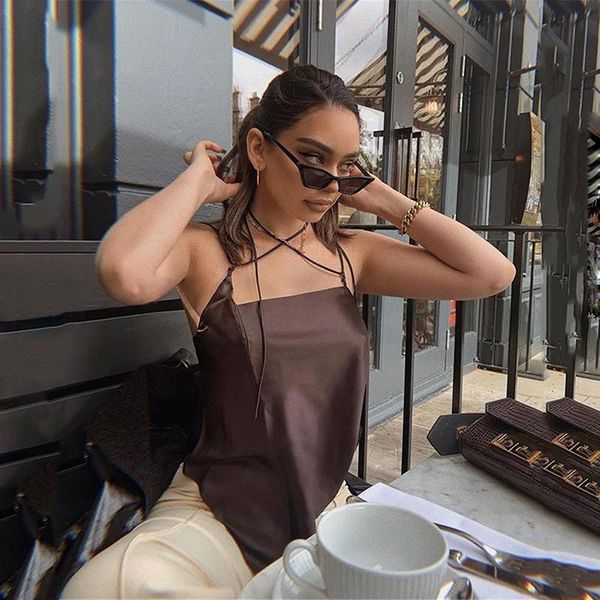 women's tanks & camis roldan 2021 fashion women loose tshirt backless sleeveless tank casual streetwear vest tee, White
women's tanks & camis roldan 2021 fashion women loose tshirt backless sleeveless tank casual streetwear vest tee, White