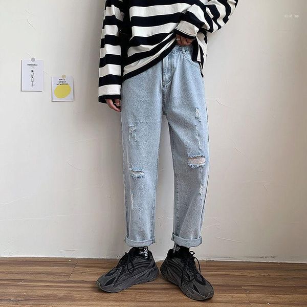 men's jeans korean straight men's fashion retro casual ripped men streetwear wild loose hip hop hole denim pants mens s-2xl1, Blue
men's jeans korean straight men's fashion retro casual ripped men streetwear wild loose hip hop hole denim pants mens s-2xl1, Blue