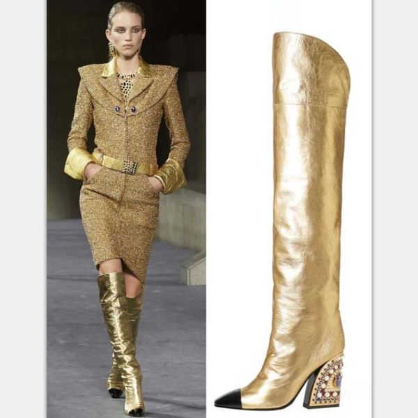 crystal heel winter knee high boots women real leather western boots winter shoes women retro botas altas mujer sobre rodilla, Black
crystal heel winter knee high boots women real leather western boots winter shoes women retro botas altas mujer sobre rodilla, Black