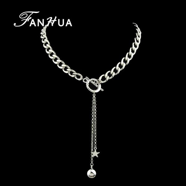 fanhua steampunk silver color chain long necklace ball star pendant statement necklace for women jewelry collier femme
fanhua steampunk silver color chain long necklace ball star pendant statement necklace for women jewelry collier femme