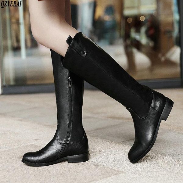 boots 2021 leather women long riding casual belt buckle zipper autumn winter thigh high loose botas mujer footwear, Black
boots 2021 leather women long riding casual belt buckle zipper autumn winter thigh high loose botas mujer footwear, Black