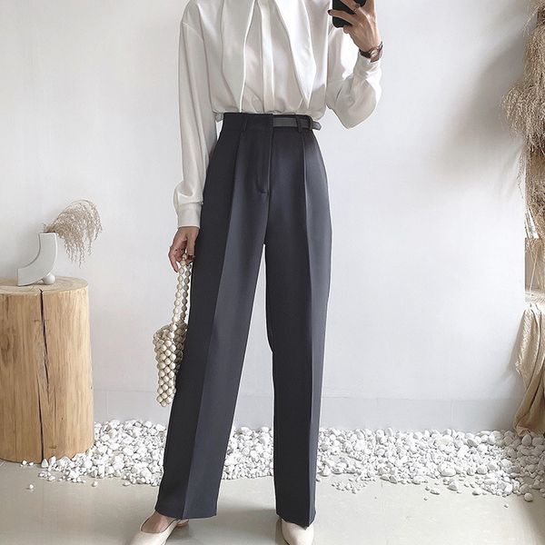 2021 new spring high waist women casual female trousers outwear wide leg office ladies pants lj8v, Black;white
2021 new spring high waist women casual female trousers outwear wide leg office ladies pants lj8v, Black;white