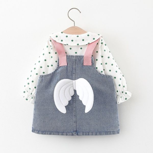 hylkidhuose 2020 autumn girls clothing sets infant long-sleeved shirt angel wings denim dress infant costume child baby clothesx1019, White
hylkidhuose 2020 autumn girls clothing sets infant long-sleeved shirt angel wings denim dress infant costume child baby clothesx1019, White