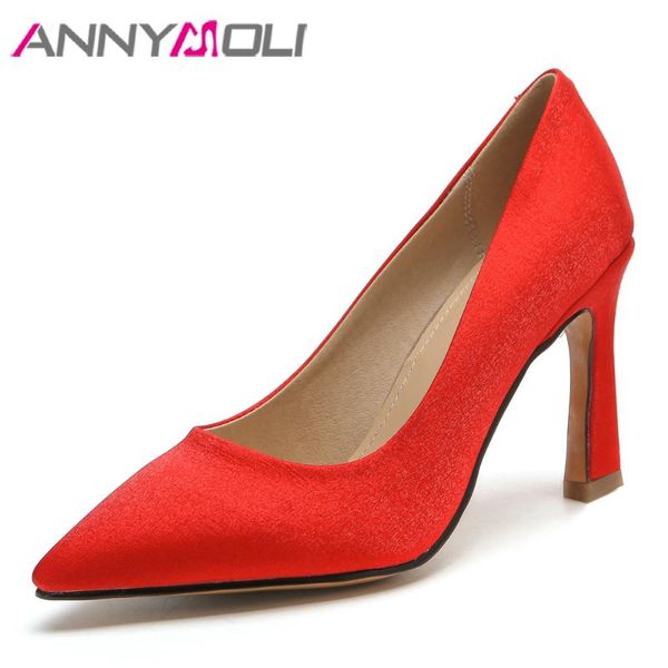 dress shoes annymoli women high heels spring silk spike wedding elegant pointed toe pumps ladies red plus size 34-43, Black
dress shoes annymoli women high heels spring silk spike wedding elegant pointed toe pumps ladies red plus size 34-43, Black