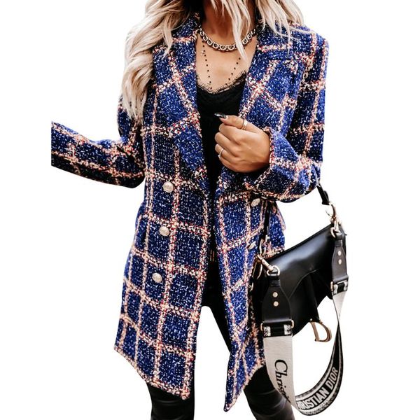 vintage plaid print coats women double breasted wool jackets ladies houndstooth elegant long coats pockets outerwear manteau d30, Black
vintage plaid print coats women double breasted wool jackets ladies houndstooth elegant long coats pockets outerwear manteau d30, Black