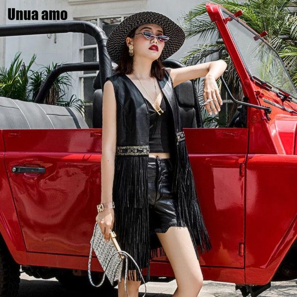 women's vests unua amo tassel vest woman long fashion diamond design waistcoat 2021 natural sheepskin sleeveless leather jacket1, Black;white
women's vests unua amo tassel vest woman long fashion diamond design waistcoat 2021 natural sheepskin sleeveless leather jacket1, Black;white