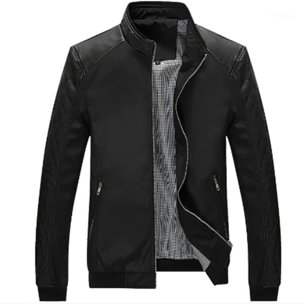 spring autumn new style collar men's thin slim stitching leather casual outwear jacket coat long sleeve zipper parka1, Black;brown
spring autumn new style collar men's thin slim stitching leather casual outwear jacket coat long sleeve zipper parka1, Black;brown