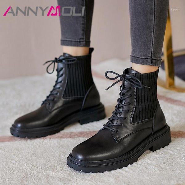 boots annymoli med heel woman real leather ankle lace up round toe short platform thick ladies shoes black 401
boots annymoli med heel woman real leather ankle lace up round toe short platform thick ladies shoes black 401