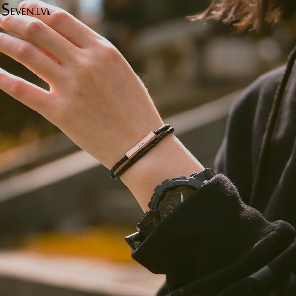 custom name leather rope bracelet stainless steel lettered magnetic buckle double layer attractive bracelet for men and women, Golden;silver
custom name leather rope bracelet stainless steel lettered magnetic buckle double layer attractive bracelet for men and women, Golden;silver