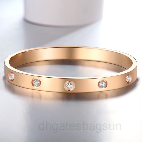 fashion titanium steel bracelet women's fashion rose gold ten diamond buckle open mouth bracelet factory s275, Black
fashion titanium steel bracelet women's fashion rose gold ten diamond buckle open mouth bracelet factory s275, Black