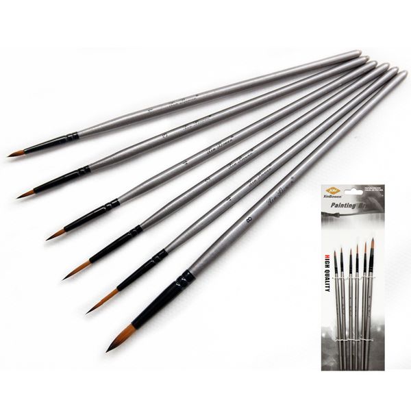 round pointed watercolor nylon hook line pen silver wooden short rod brush 6 pcs sets oil brush art supplies, Black;red
round pointed watercolor nylon hook line pen silver wooden short rod brush 6 pcs sets oil brush art supplies, Black;red