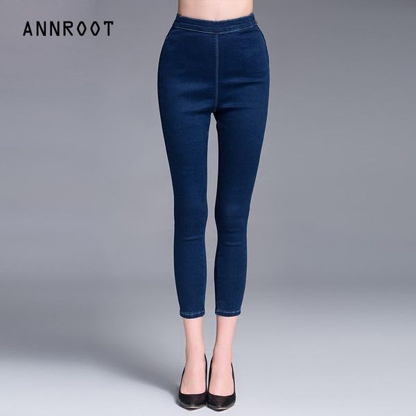 women's jeans annroot women pants female large size elastic waist nine points fattening code, Blue
women's jeans annroot women pants female large size elastic waist nine points fattening code, Blue