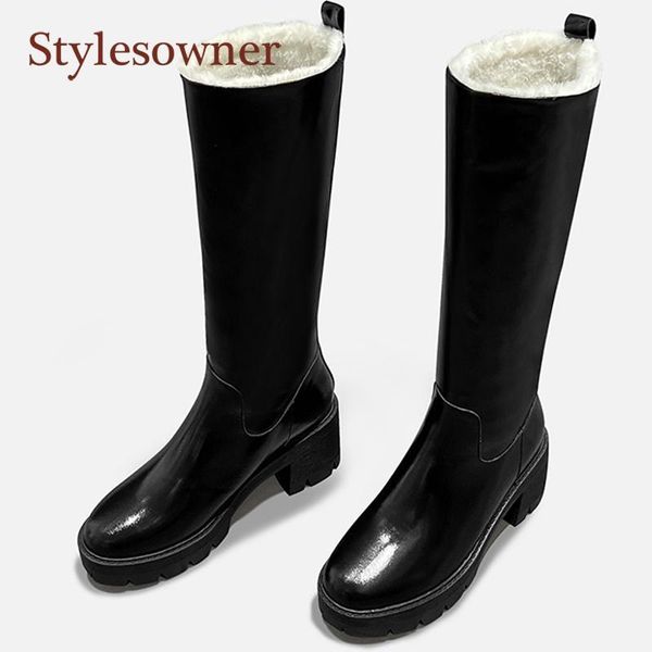 boots genuine leather plus velvet winter knee-high snow round toe square heel side zipper high 2021 arrivial1, Black
boots genuine leather plus velvet winter knee-high snow round toe square heel side zipper high 2021 arrivial1, Black