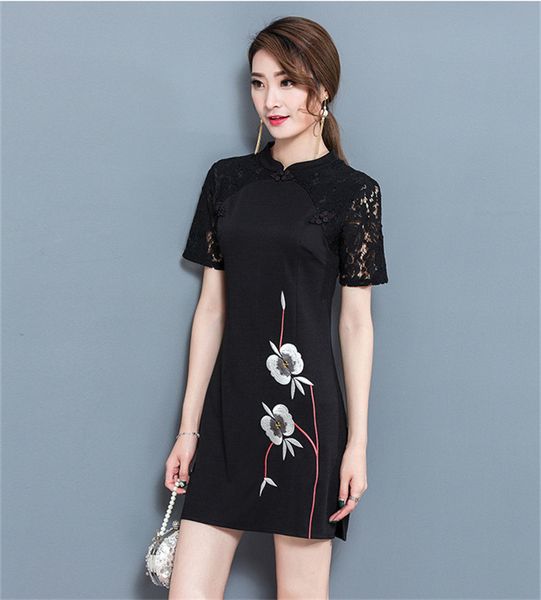 2021 new bordado floral vestido feminino rendas retalhos vermelho vestidos de vero do vintage qipao womens vesturio wxf607 gxig, Black;gray
2021 new bordado floral vestido feminino rendas retalhos vermelho vestidos de vero do vintage qipao womens vesturio wxf607 gxig, Black;gray