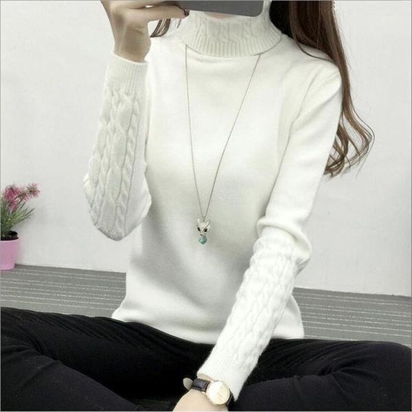 2020 new autumn winter women knitted sweaters pullovers turtleneck long sleeve solid color slim elastic sweater women, White;black
2020 new autumn winter women knitted sweaters pullovers turtleneck long sleeve solid color slim elastic sweater women, White;black