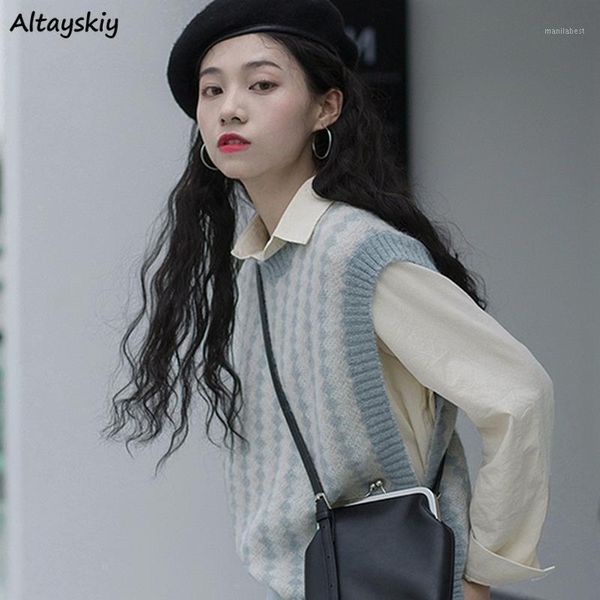 sweater vest women v-neck argyle female lovely college leisure korean style trendy loose soft elegant popular sleeveless autumn1, Black;white
sweater vest women v-neck argyle female lovely college leisure korean style trendy loose soft elegant popular sleeveless autumn1, Black;white