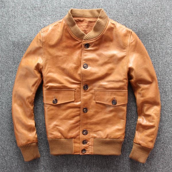 yrslim tanning sheepskin coat.2021 new classic a1 style leather bomber jacket,mens flight genuine leather coat, Black
yrslim tanning sheepskin coat.2021 new classic a1 style leather bomber jacket,mens flight genuine leather coat, Black