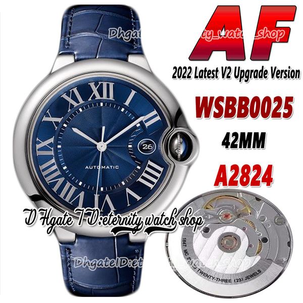 2022 af 42mm 0050025 a2824 automatic mechanical mens watch roman blue texture dial sapphire stainless case calfskin leather strap super vers, Slivery;brown
2022 af 42mm 0050025 a2824 automatic mechanical mens watch roman blue texture dial sapphire stainless case calfskin leather strap super vers, Slivery;brown