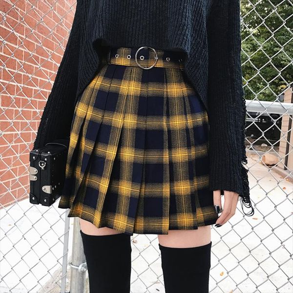 2019 spring summer woman skirts school girl cute harajuku lattice pleated skirt punk style high waist short skirt, Black
2019 spring summer woman skirts school girl cute harajuku lattice pleated skirt punk style high waist short skirt, Black